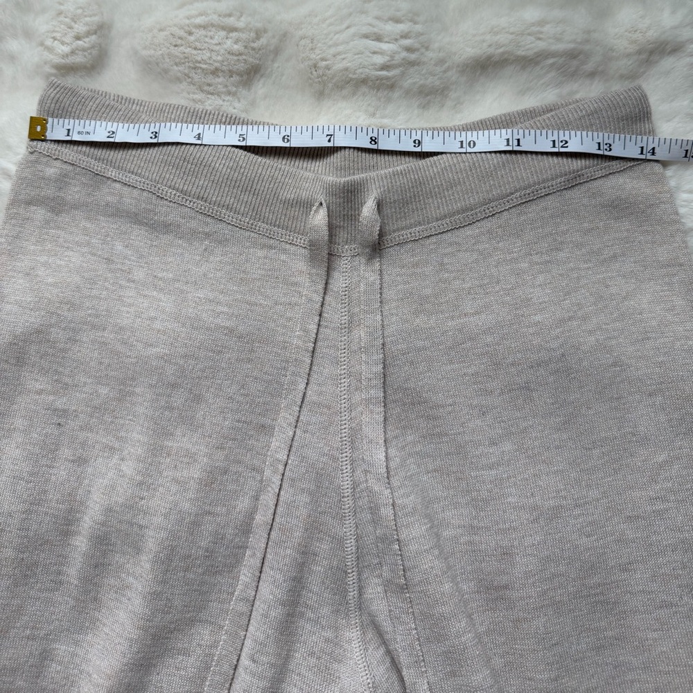 Victoria's Secret Soft Knit Oatmeal Neutral Wide-Leg High Rise Lounge Pants-M - Picture 15 of 15